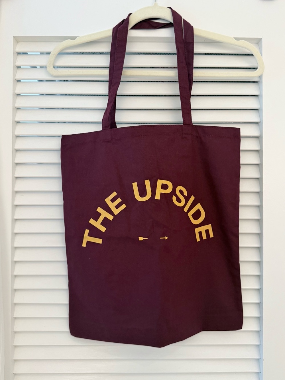 NWOT THE UPSIDE  Burgundy Tote with Mustard Yellow Logo 🏹👜
